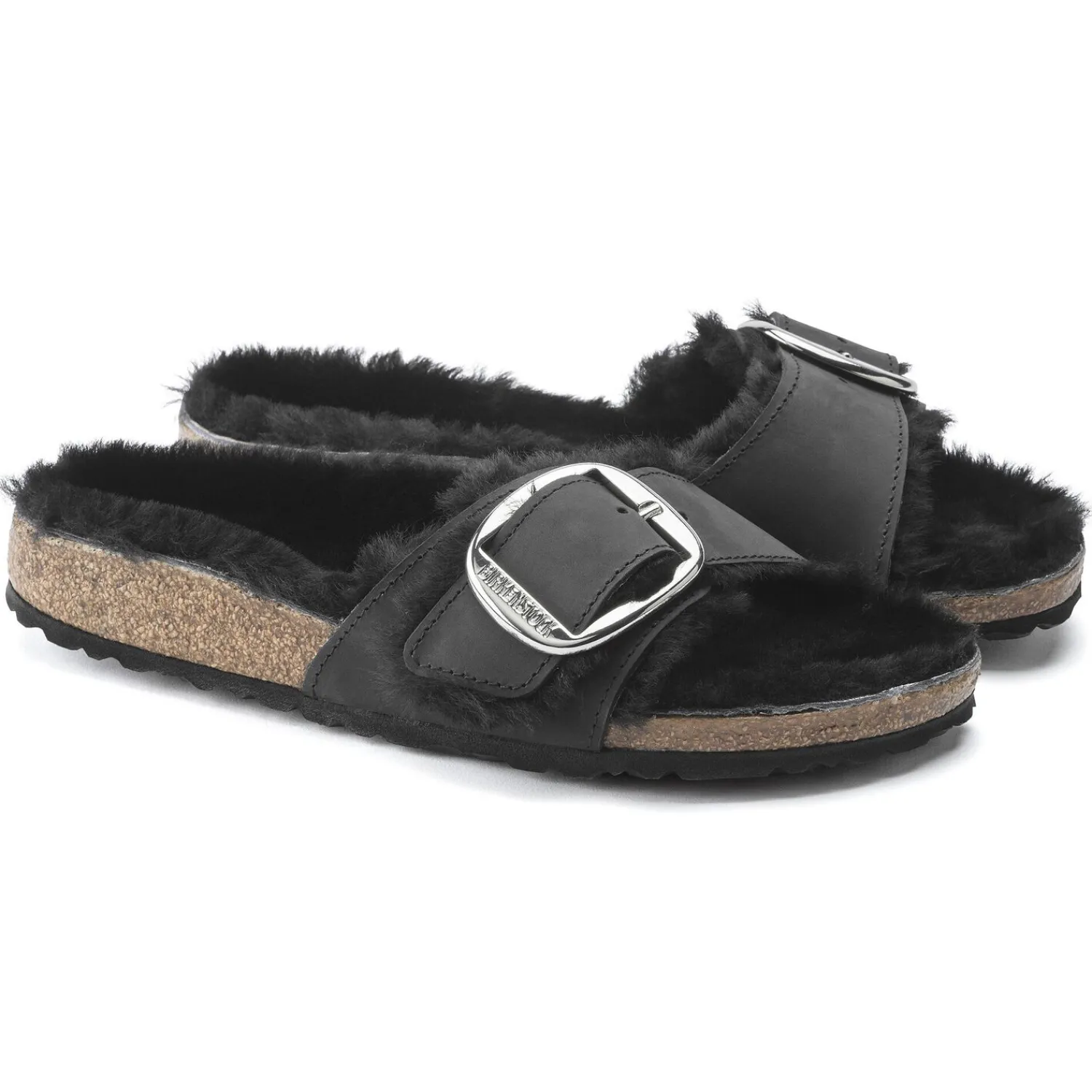 Birkenstock Madrid Big Buckle Shearling<Women One-Strap Sandals