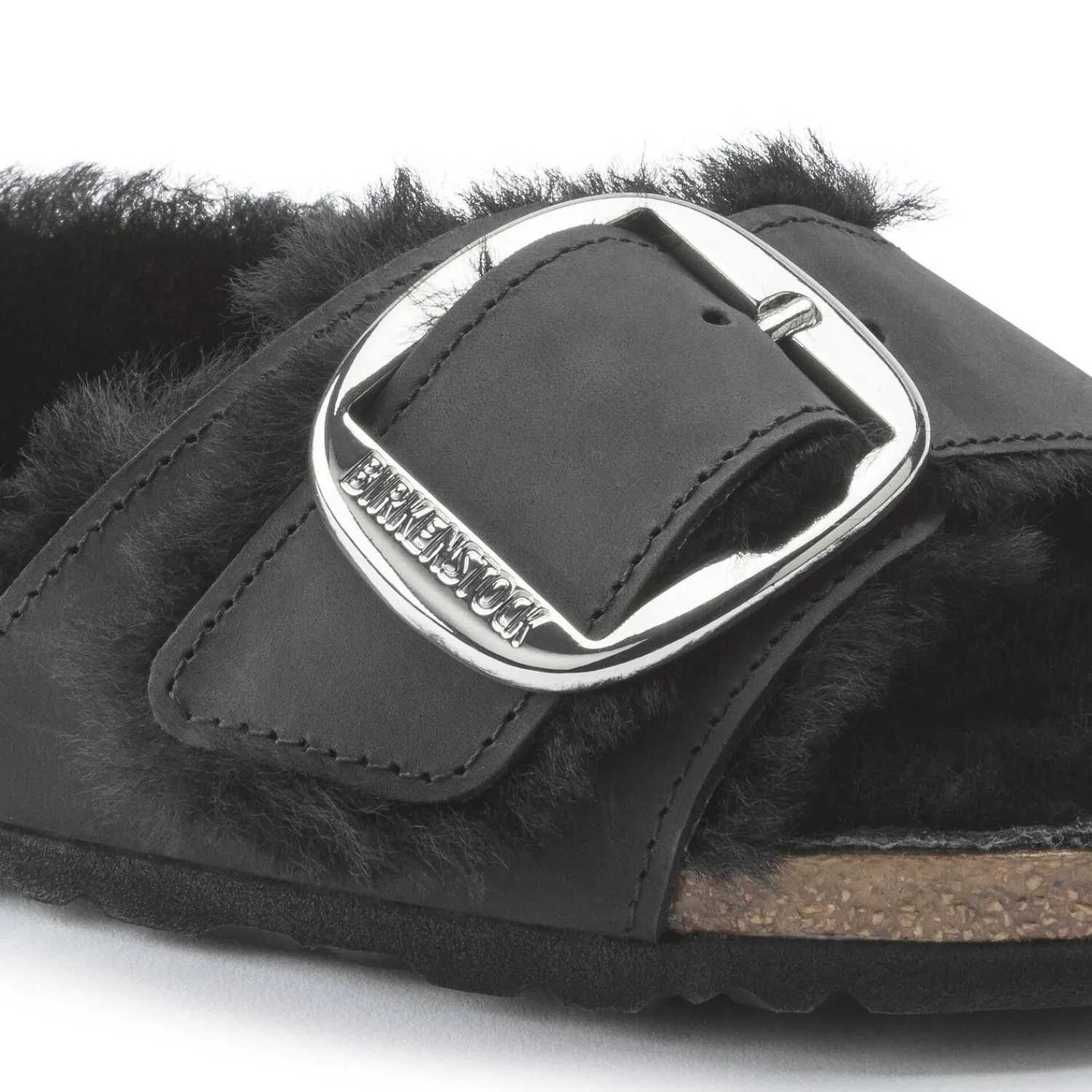 Birkenstock Madrid Big Buckle Shearling<Women One-Strap Sandals